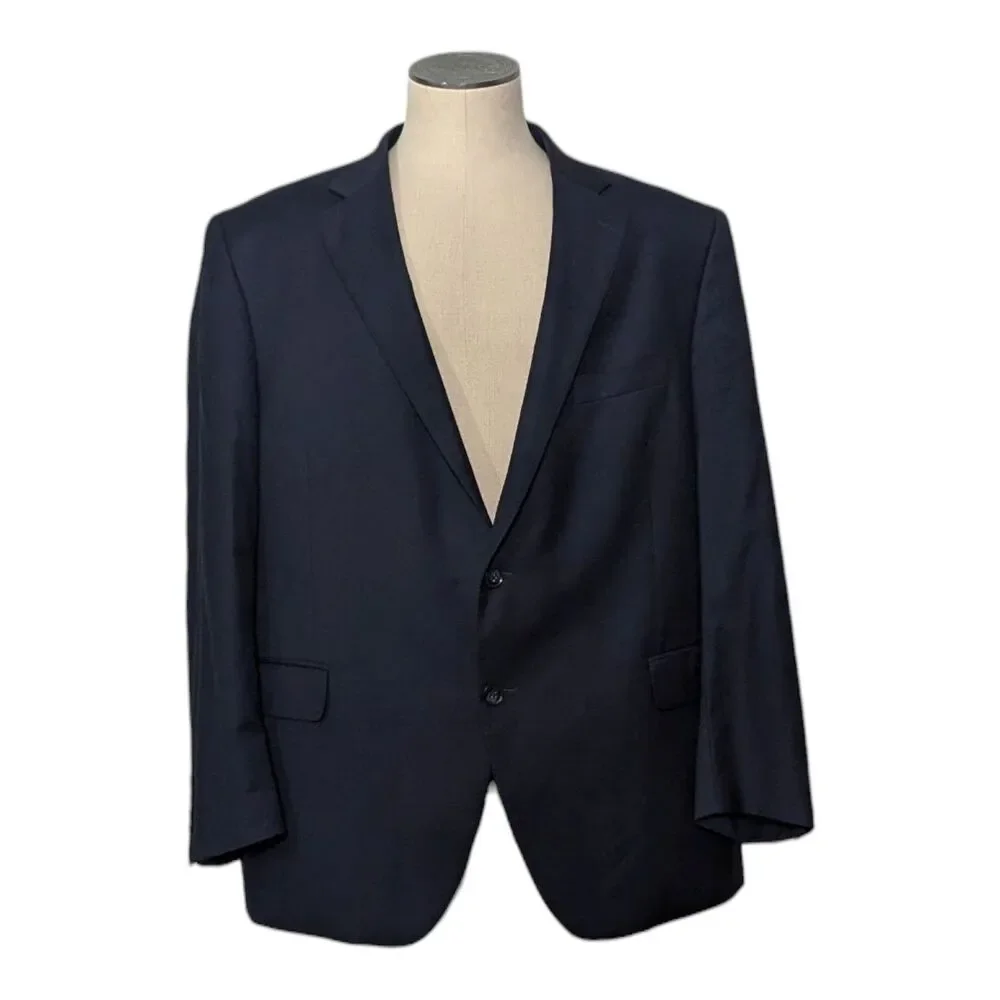 Peter Millar 100% Wool Dual Vent Sport Jacket Blazer 48R Dark Grey Two Button
